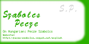 szabolcs pecze business card